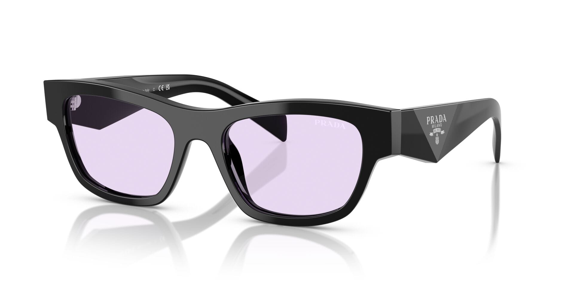 Prada 0PRB09 Sunglass Black Female Full Shell Sunglass — Black frame — view 2