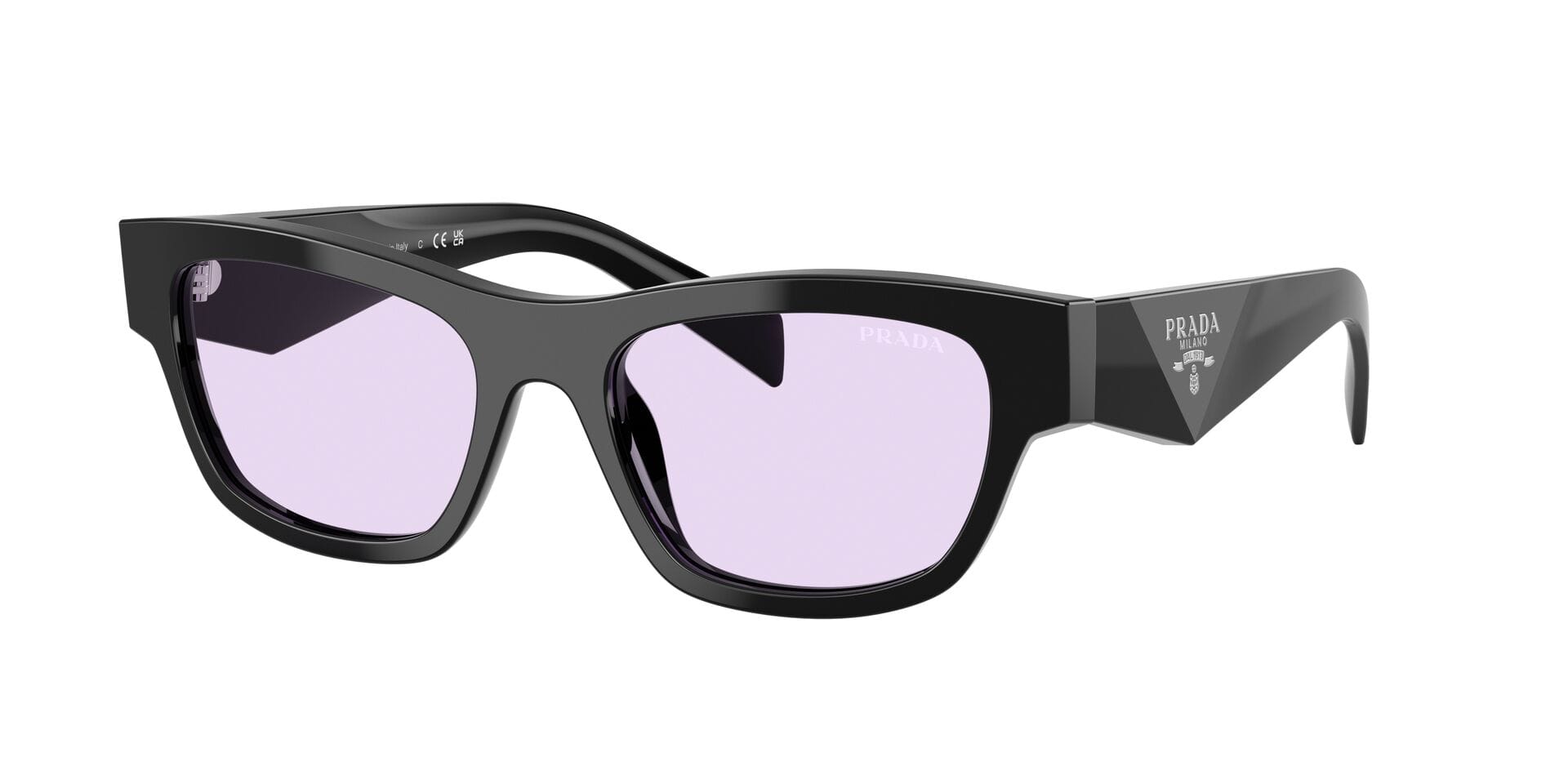 Prada 0PRB09 Sunglass Black Female Full Shell Sunglass — Black frame — view 3