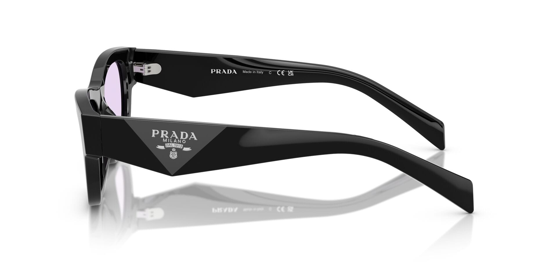 Prada 0PRB09 Sunglass Black Female Full Shell Sunglass — Black frame — view 5