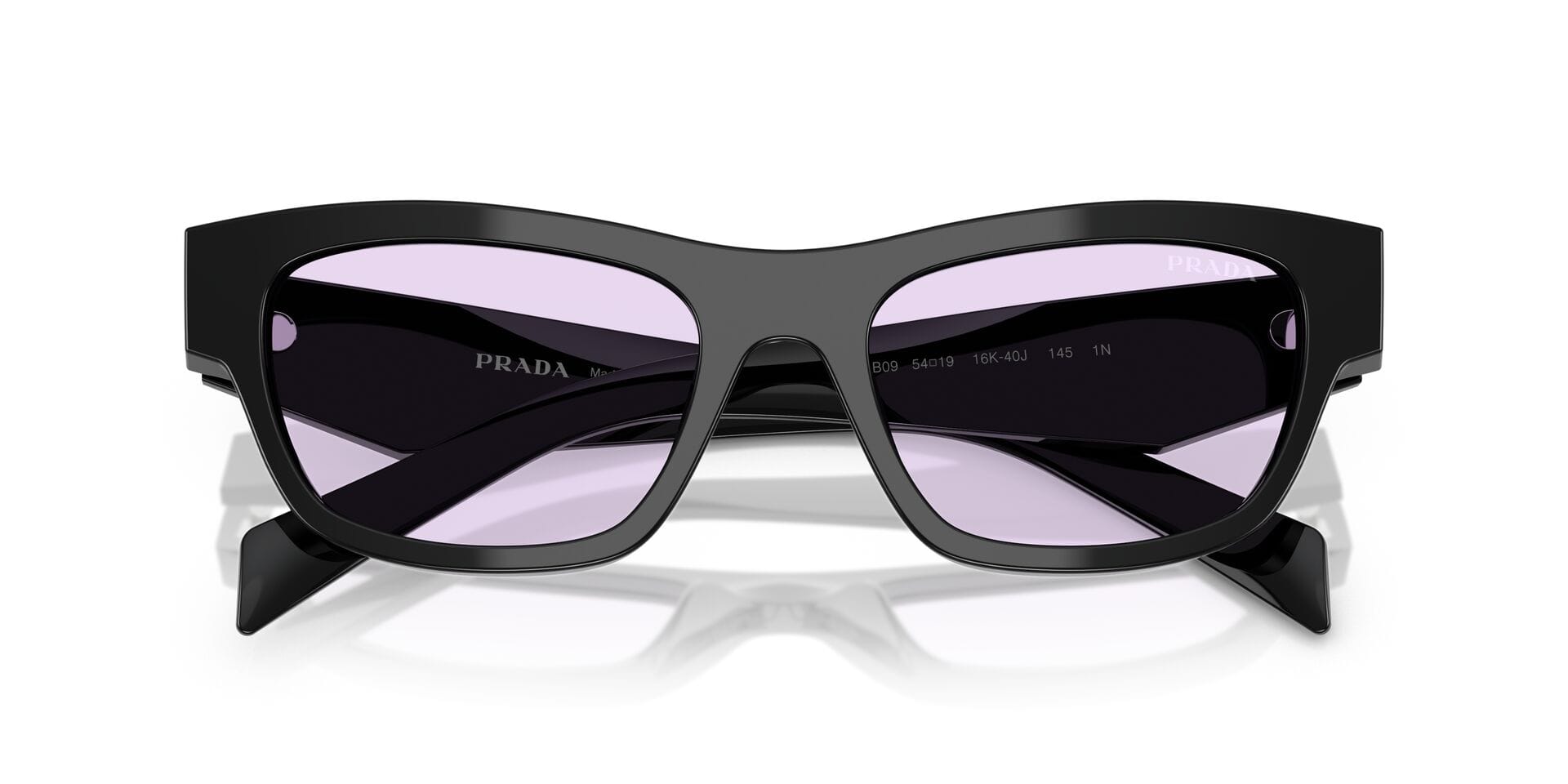 Prada 0PRB09 Sunglass Black Female Full Shell Sunglass — Black frame — view 7