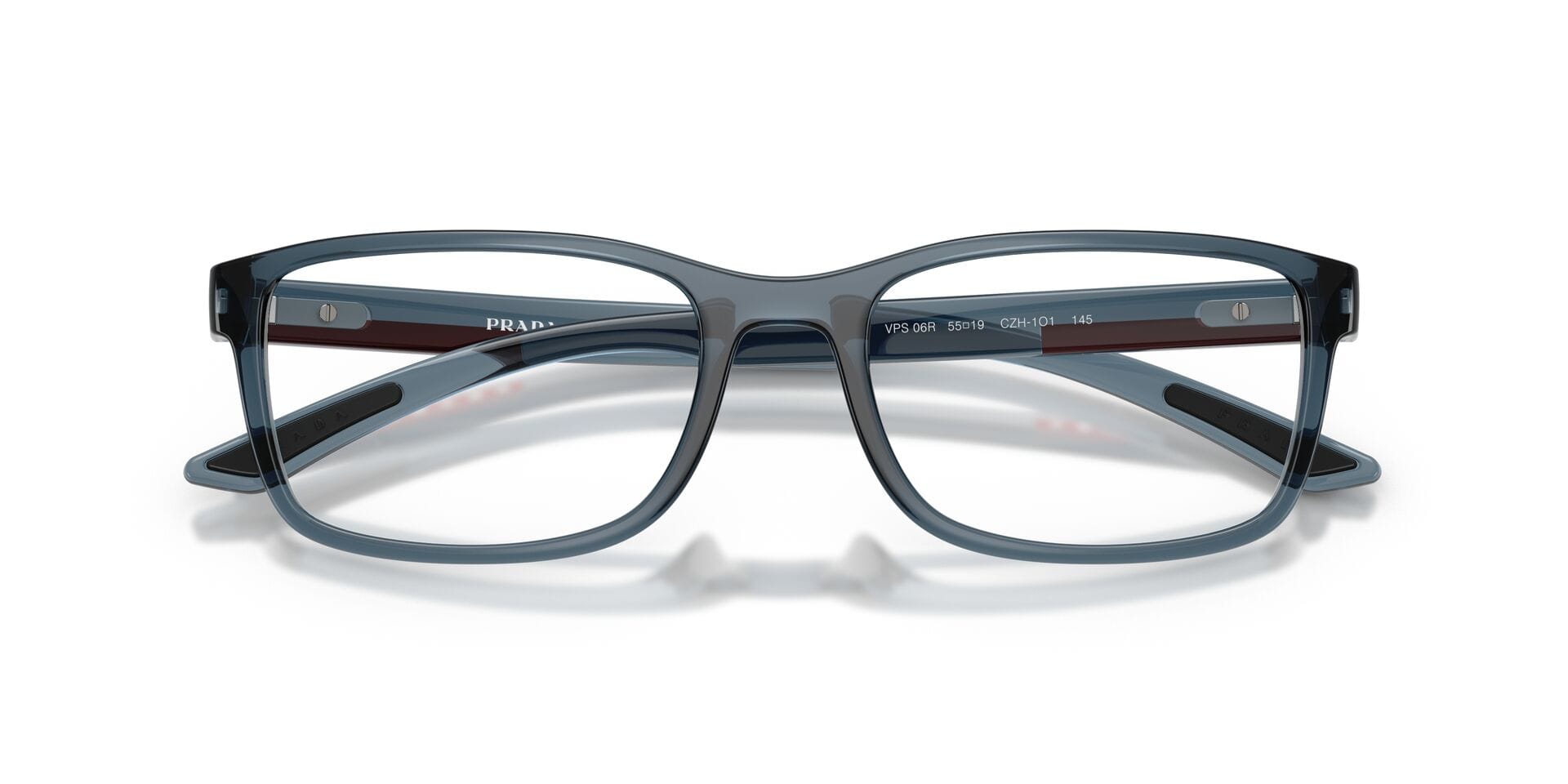 Prada 0PS 06RV Frame Transparent Blue Male Full Shell Frame — Transparent Blue frame — view 7