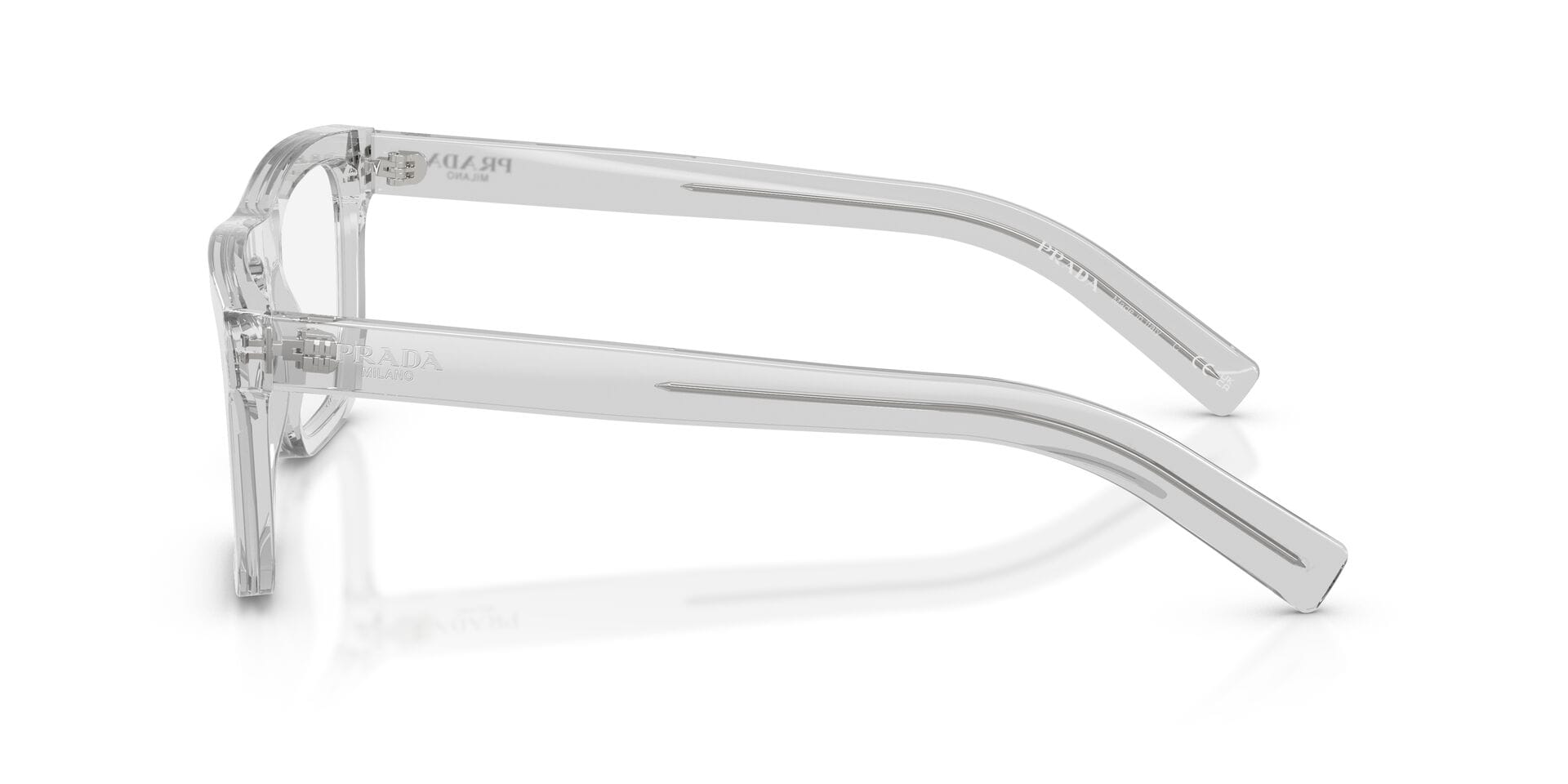 Prada 0PRC03V Frame Transparent Grey Male Full Shell Frame — Transparent Grey frame — view 5