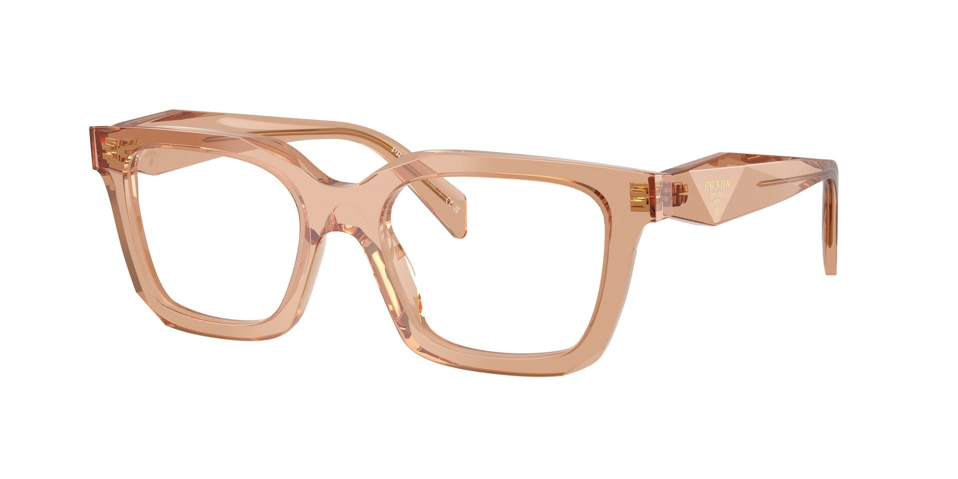 Prada 00PRC08V Frame Transparent Brown Female Full Shell Frame — Transparent Brown frame — view 3