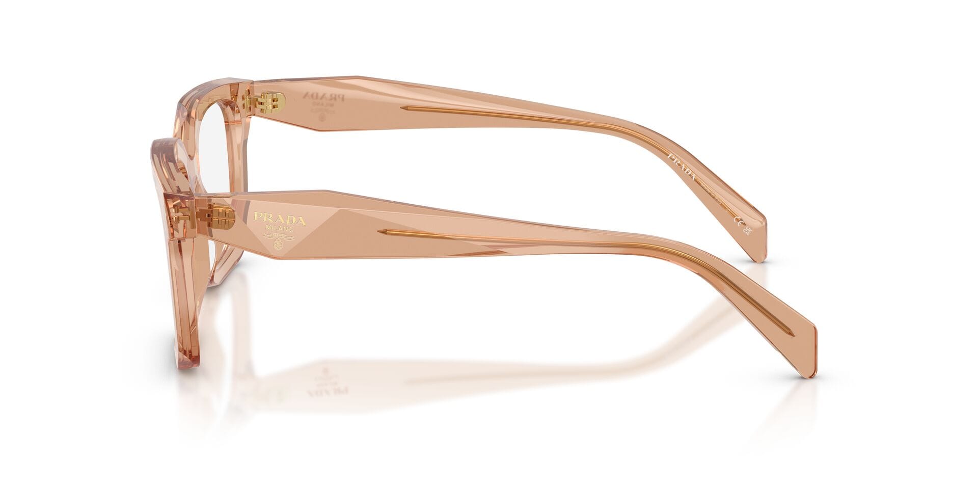 Prada 00PRC08V Frame Transparent Brown Female Full Shell Frame — Transparent Brown frame — view 5