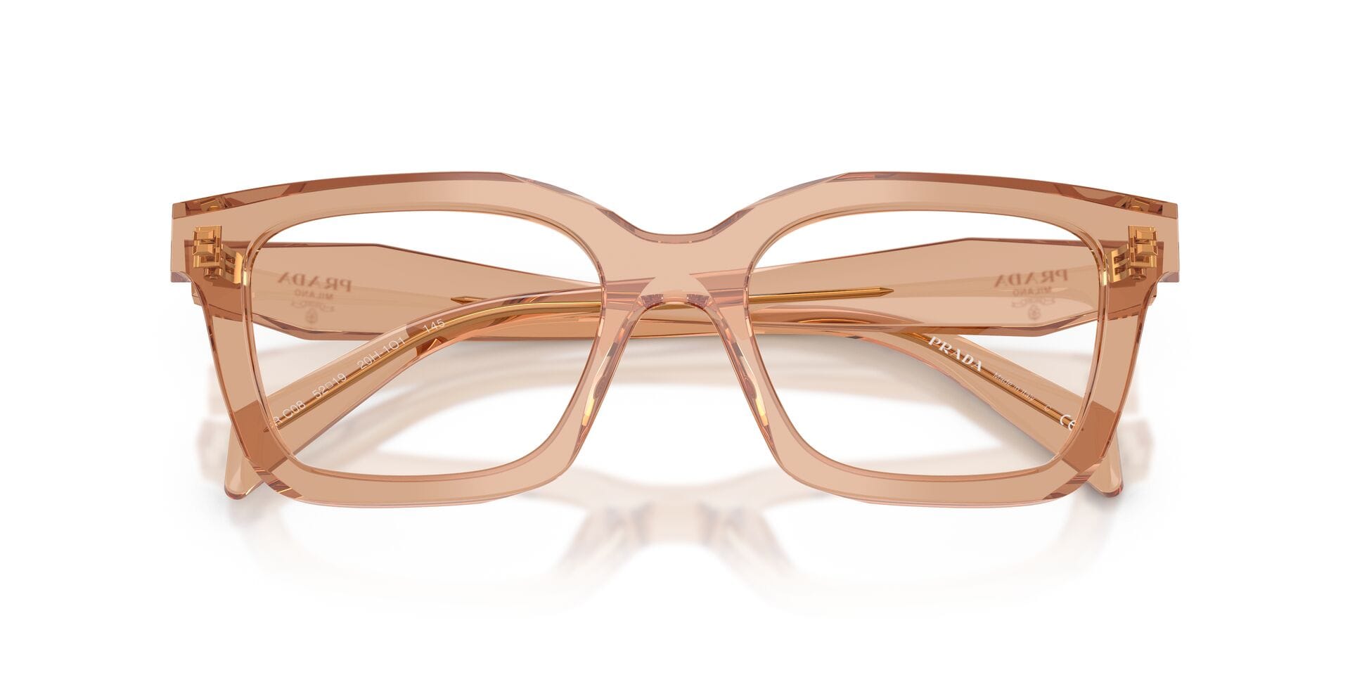 Prada 00PRC08V Frame Transparent Brown Female Full Shell Frame — Transparent Brown frame — view 7