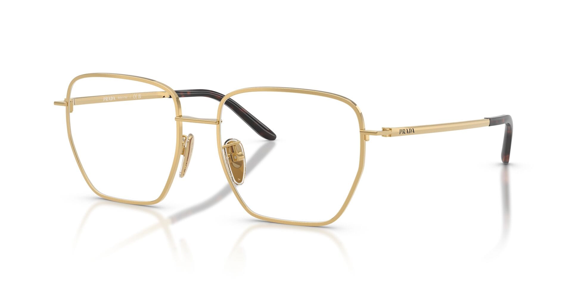 Prada 0PRC51VD Frame Gold Female Full Metal Frame — Gold frame — view 1