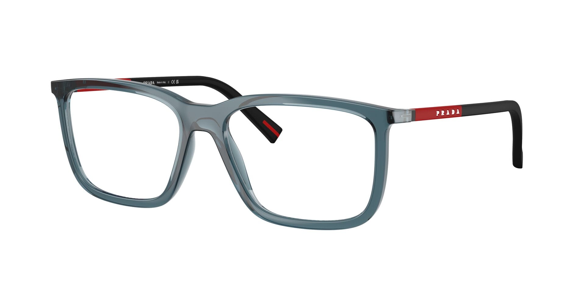Prada 0PS01SV Frame Transparent Blue Male Full Shell Frame — Transparent Blue frame — view 3