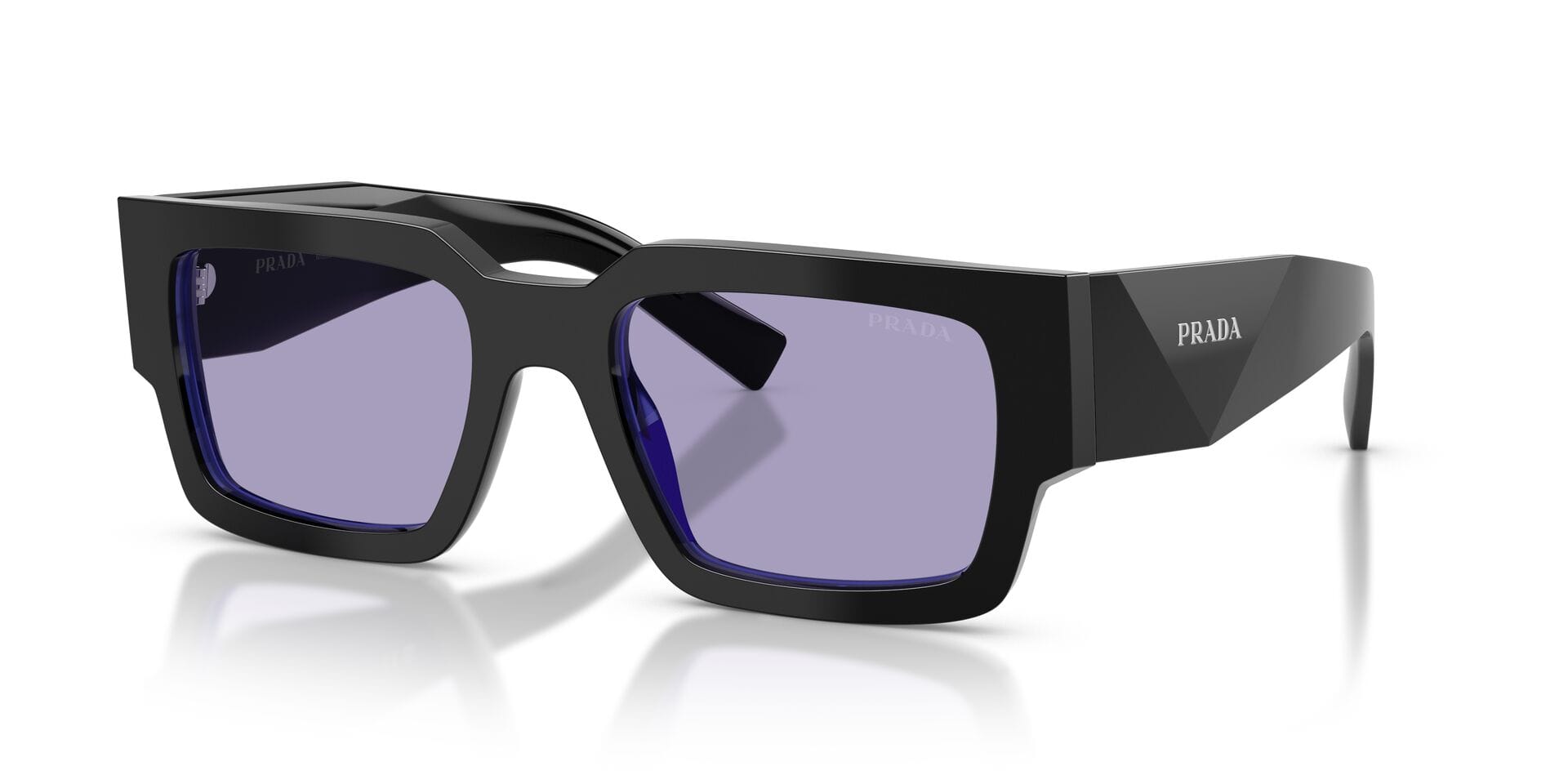 Prada 0PRB17S Sunglass Black Male Full Shell Sunglass — Black frame — view 2