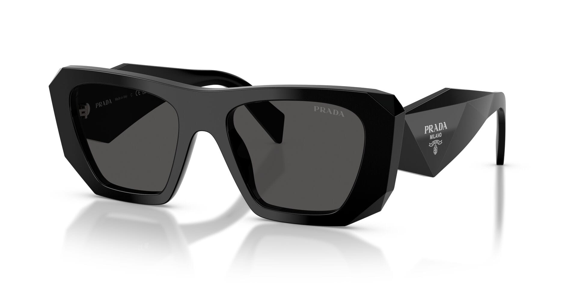 Prada 0PRB18S Sunglass Black Female Full Shell Sunglass — Black frame — view 2