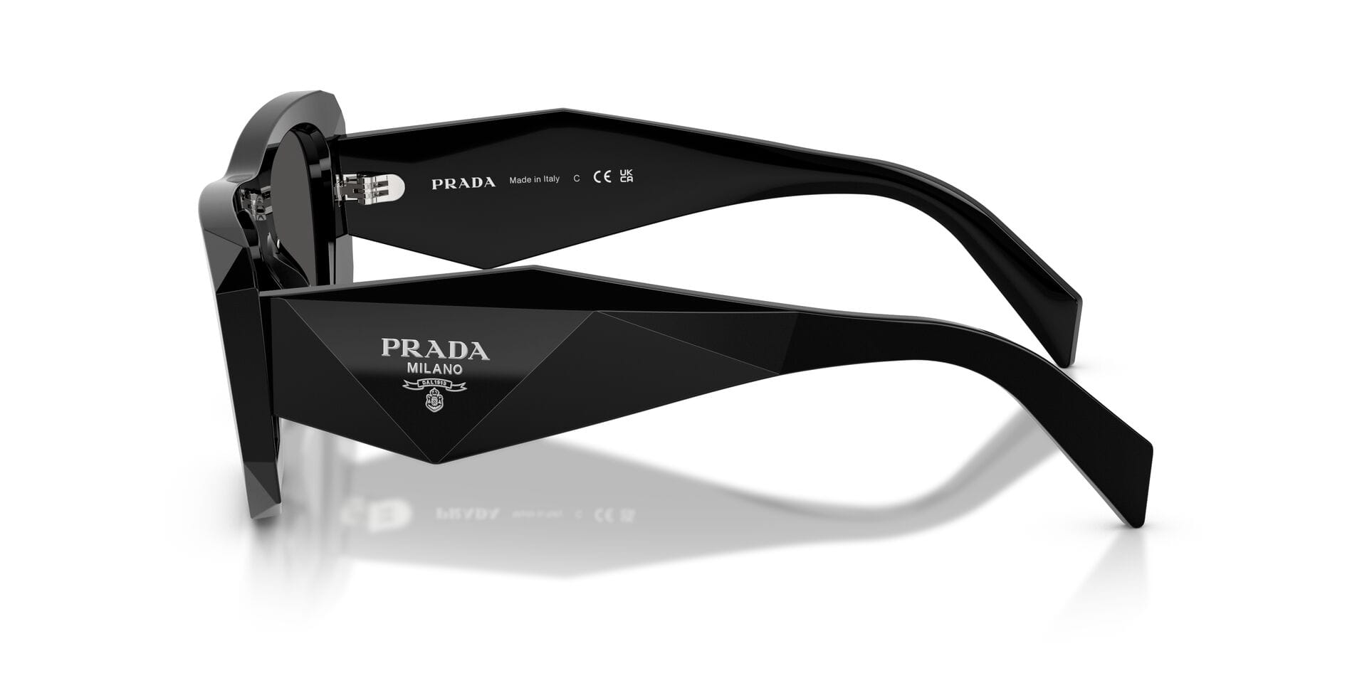 Prada 0PRB18S Sunglass Black Female Full Shell Sunglass — Black frame — view 5
