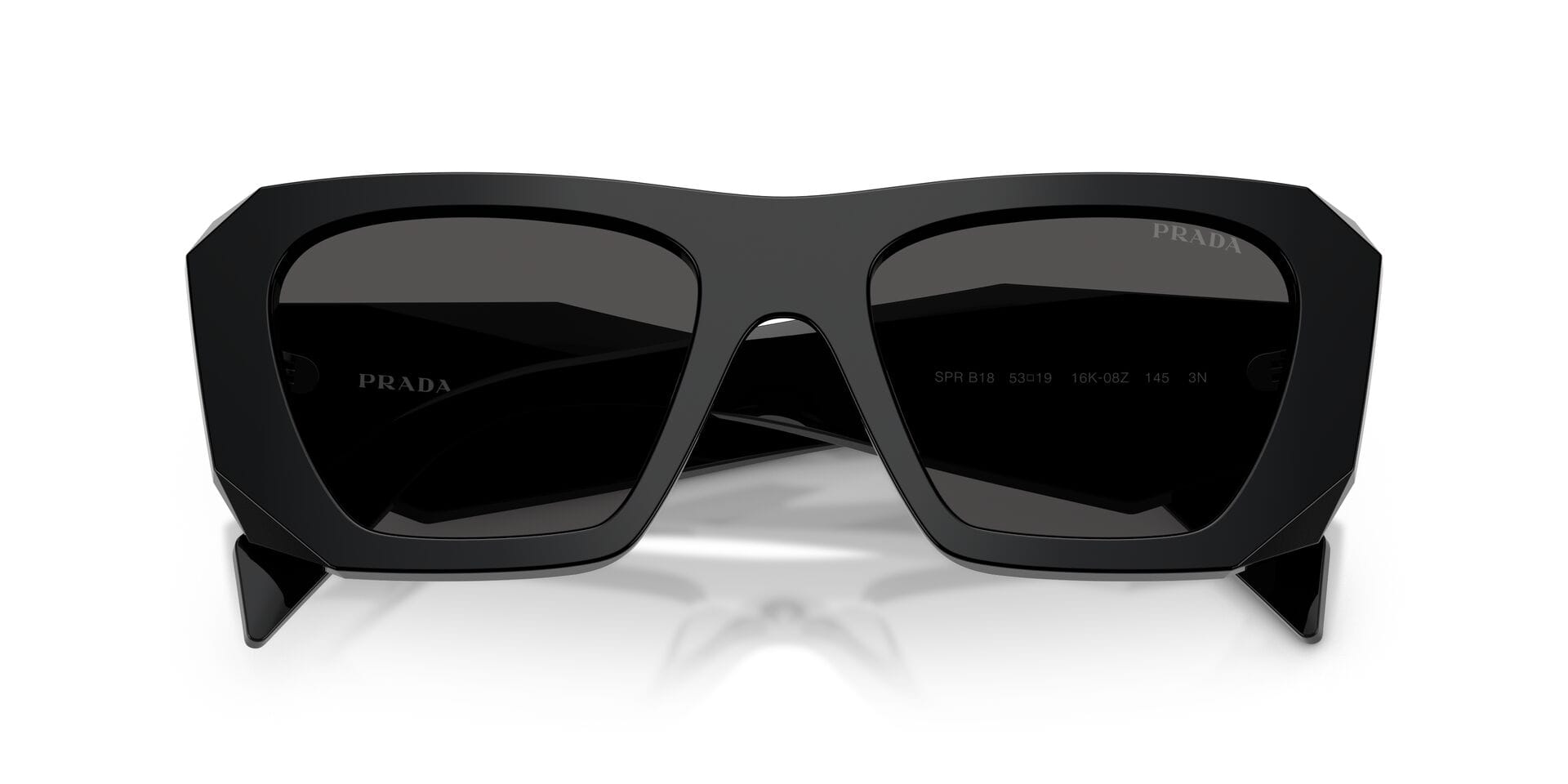 Prada 0PRB18S Sunglass Black Female Full Shell Sunglass — Black frame — view 7