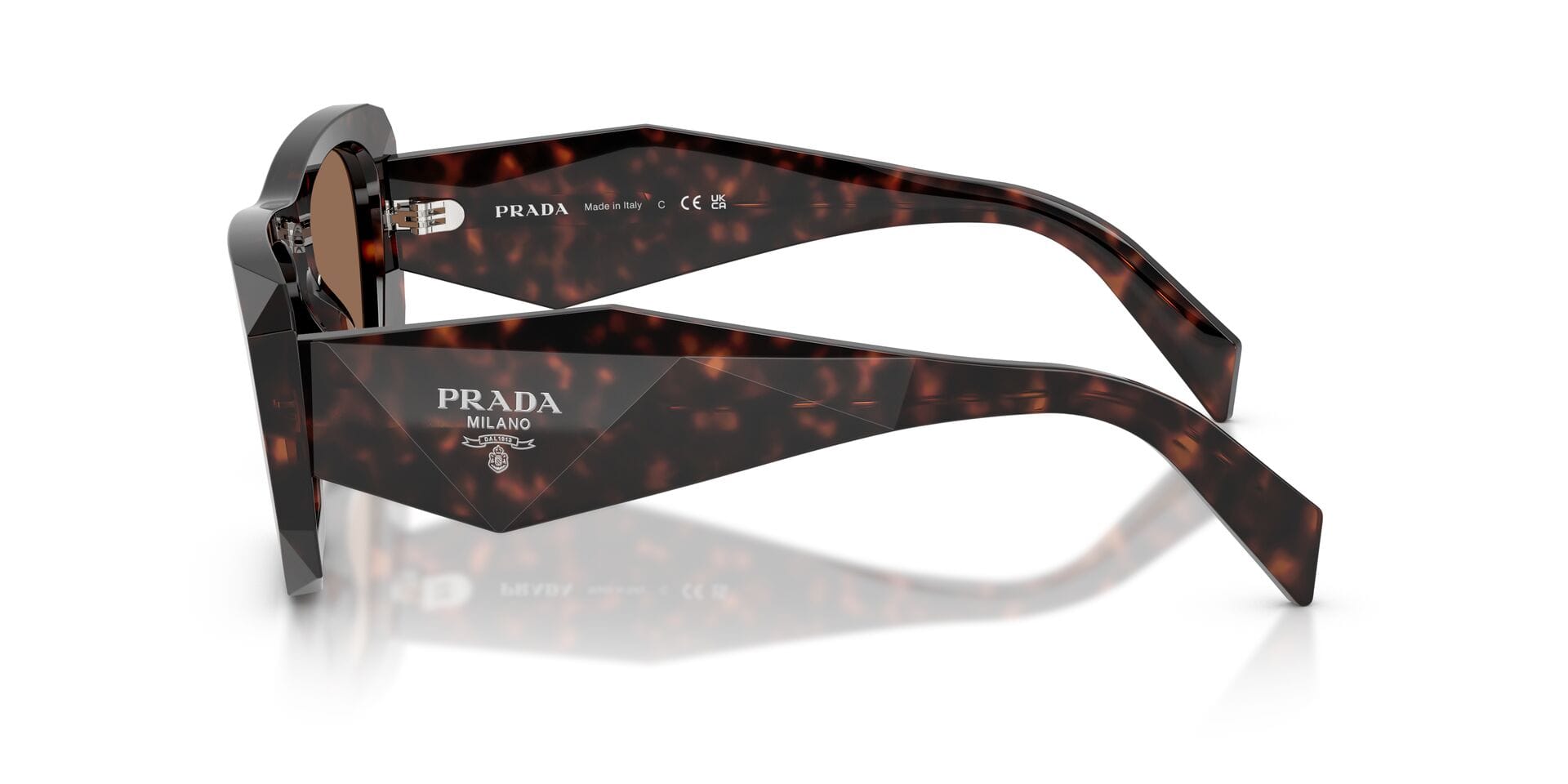 Prada 0PRB18S Sunglass Tortoise Female Full Shell Sunglass — Tortoise frame — view 5