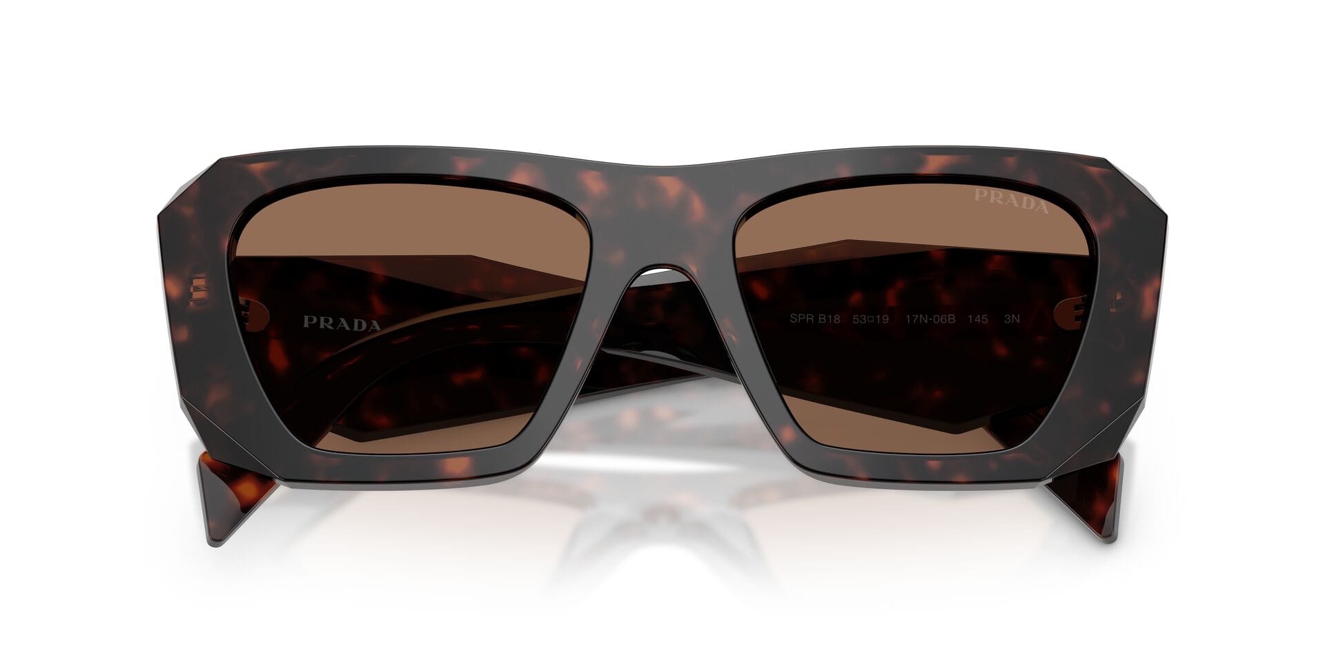Prada 0PRB18S Sunglass Tortoise Female Full Shell Sunglass — Tortoise frame — view 7