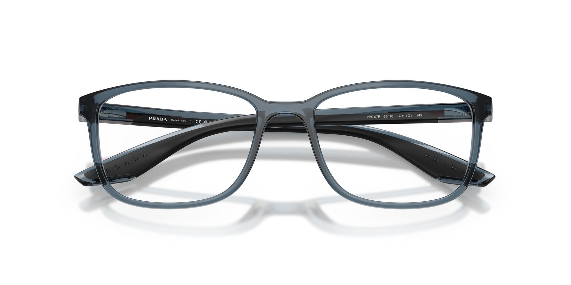 Prada FR Prada 0PS07RV Frame Transparent Blue Male Full Shell Frame — Transparent Blue frame — view 7