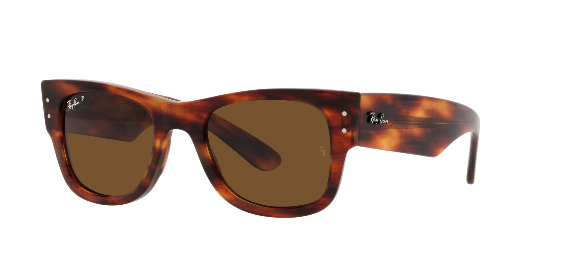 Rayban RB 0840-S 954/57 3P MEGA WAYFARER 0RB0840S Sunglass Havana U — Black frame
