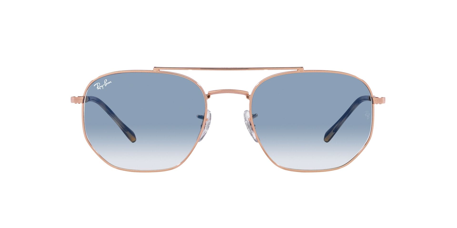 Rayban 0RB3707 Sunglass Rose Gold Unisex Full Metal Sunglass — Rose Gold frame — view 3