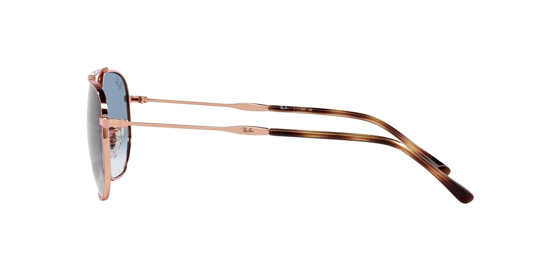 Rayban 0RB3707 Sunglass Rose Gold Unisex Full Metal Sunglass — Rose Gold frame — view 5