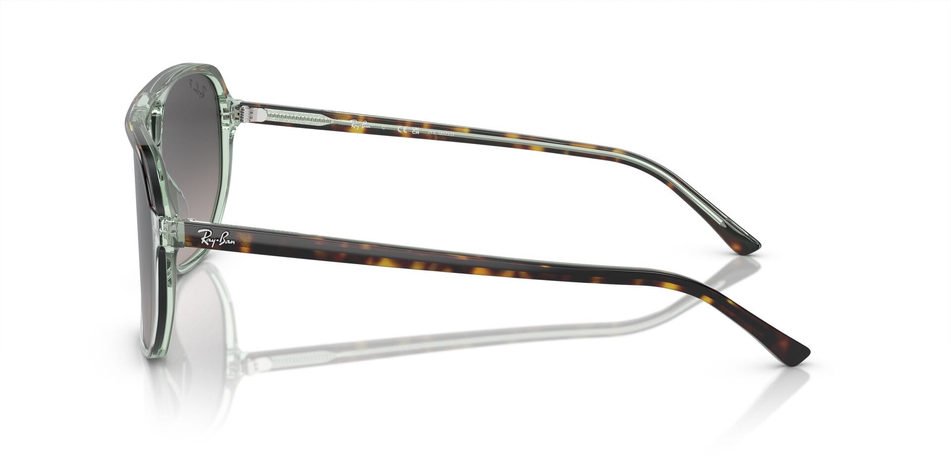 Rayban 0RB2205 Sunglass Transparent Green Unisex Full Shell Sunglass — Transparent Green frame — view 5