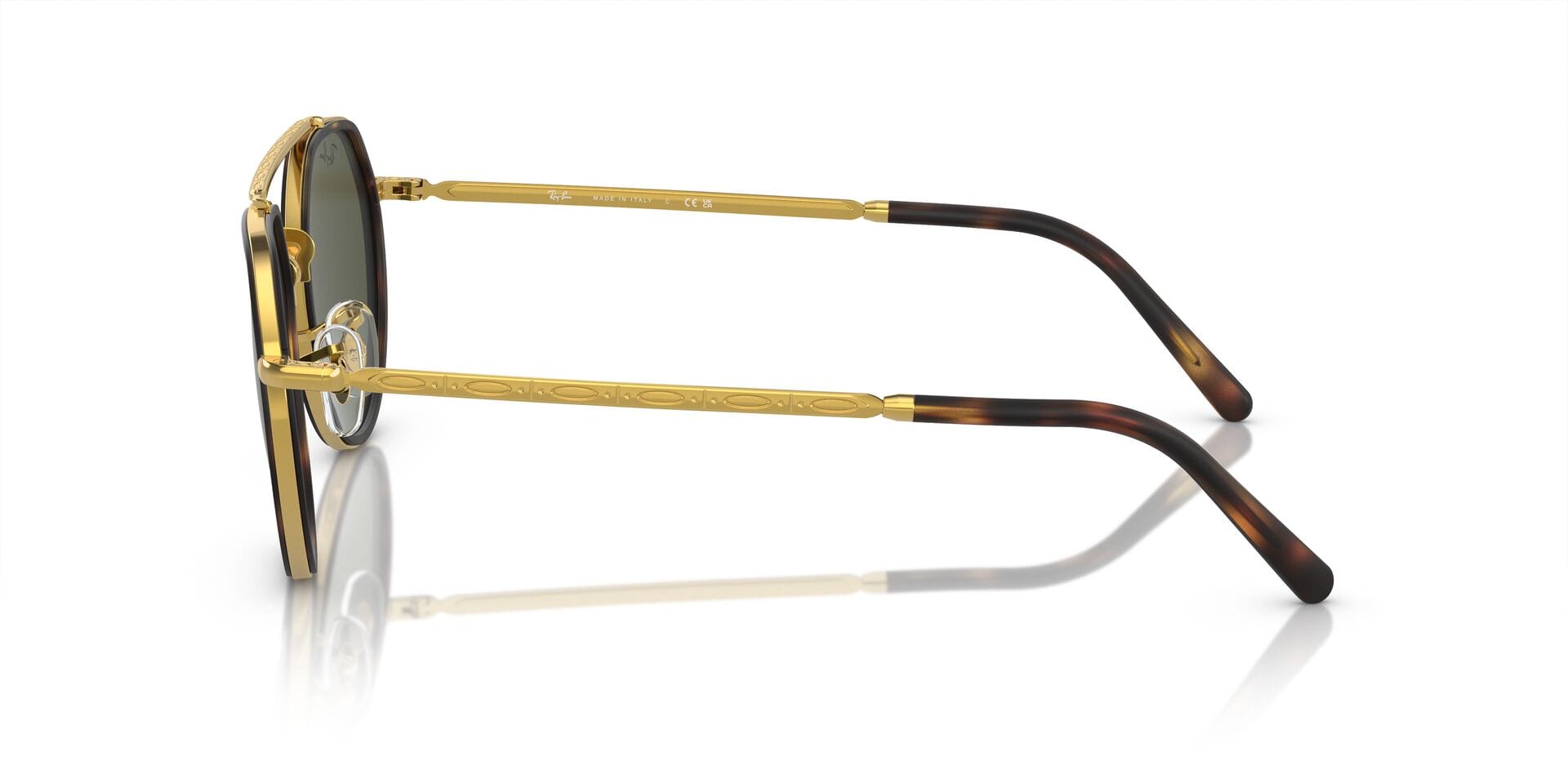 Rayban 0RB3765 Sunglass Gold Unisex Full Metal Sunglass — Gold frame — view 6