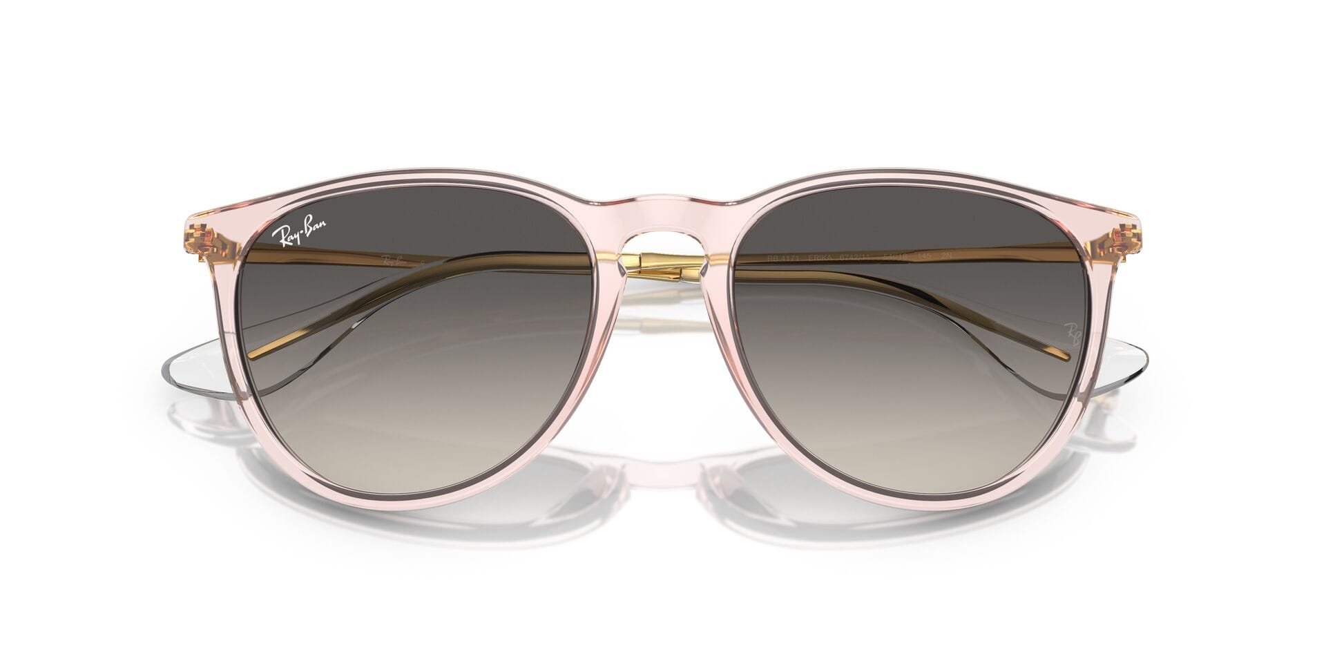 Rayban 0RB4171 Sunglass Transparent Pink Female Full Metal Sunglass — Transparent Pink frame — view 10