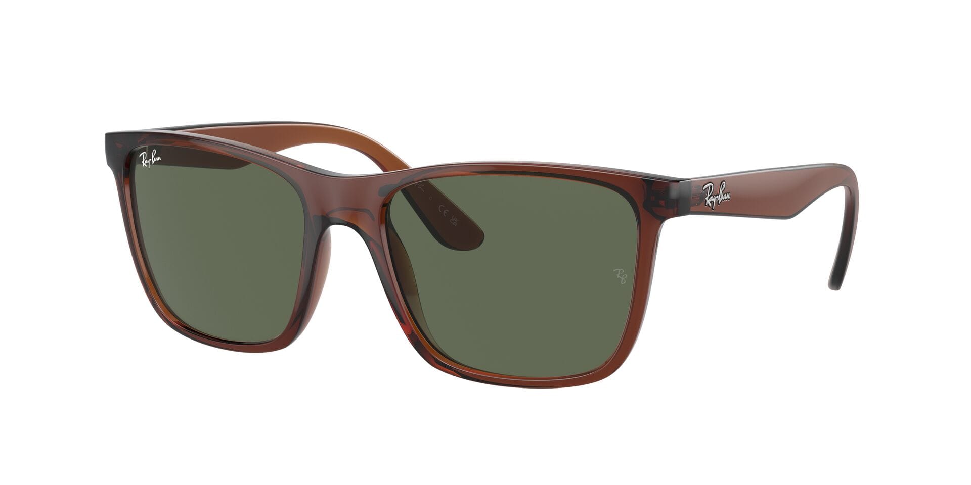 Rayban 0RB4349I Sunglass Transparent Brown Male Full Shell — Transparent Brown frame