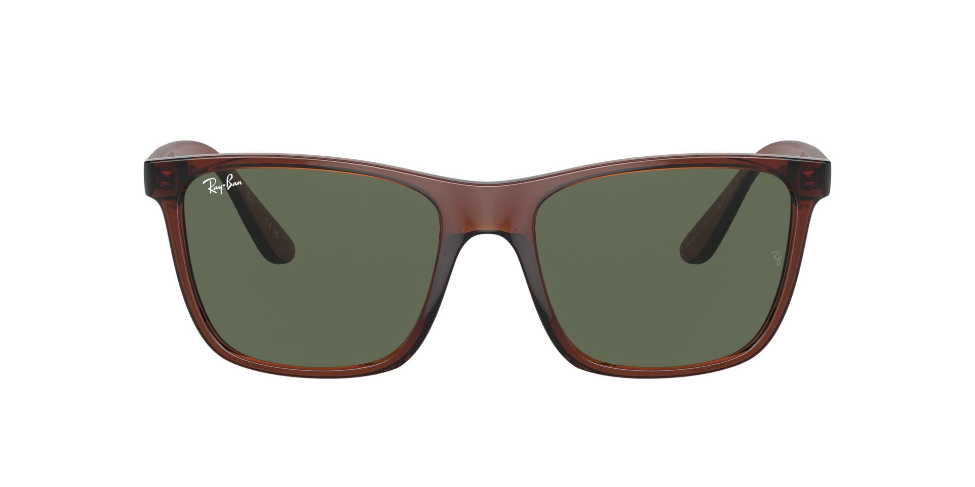 Rayban 0RB4349I Sunglass Transparent Brown Male Full Shell Sunglass — Transparent Brown frame — view 3