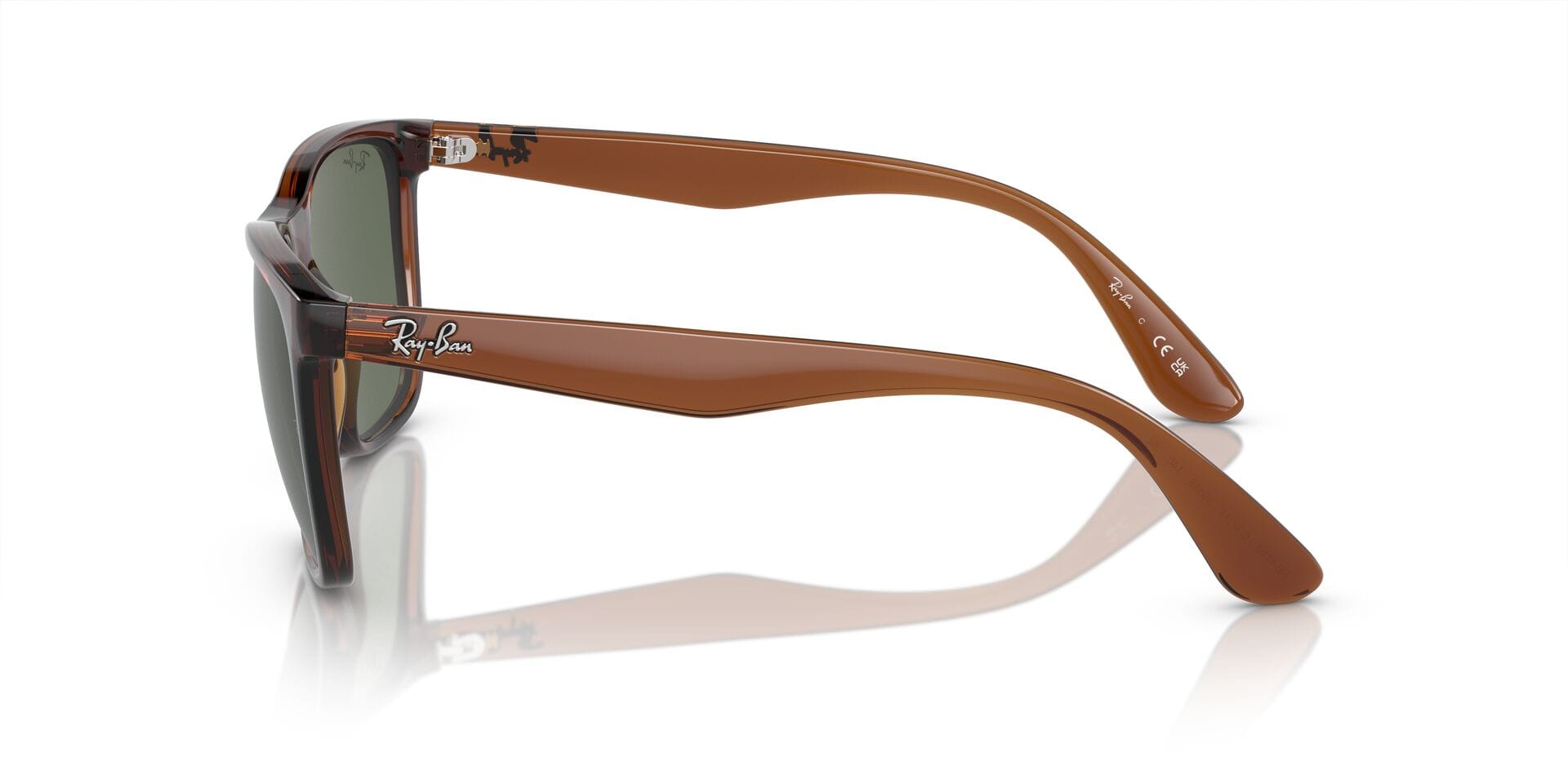 Rayban 0RB4349I Sunglass Transparent Brown Male Full Shell Sunglass — Transparent Brown frame — view 6