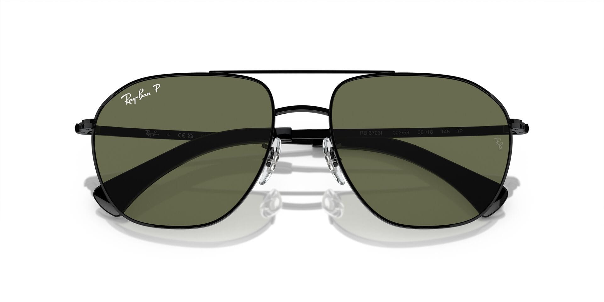 Rayban 0RB3723I Sunglass Black Unisex Full Metal Sunglass — Black frame — view 10