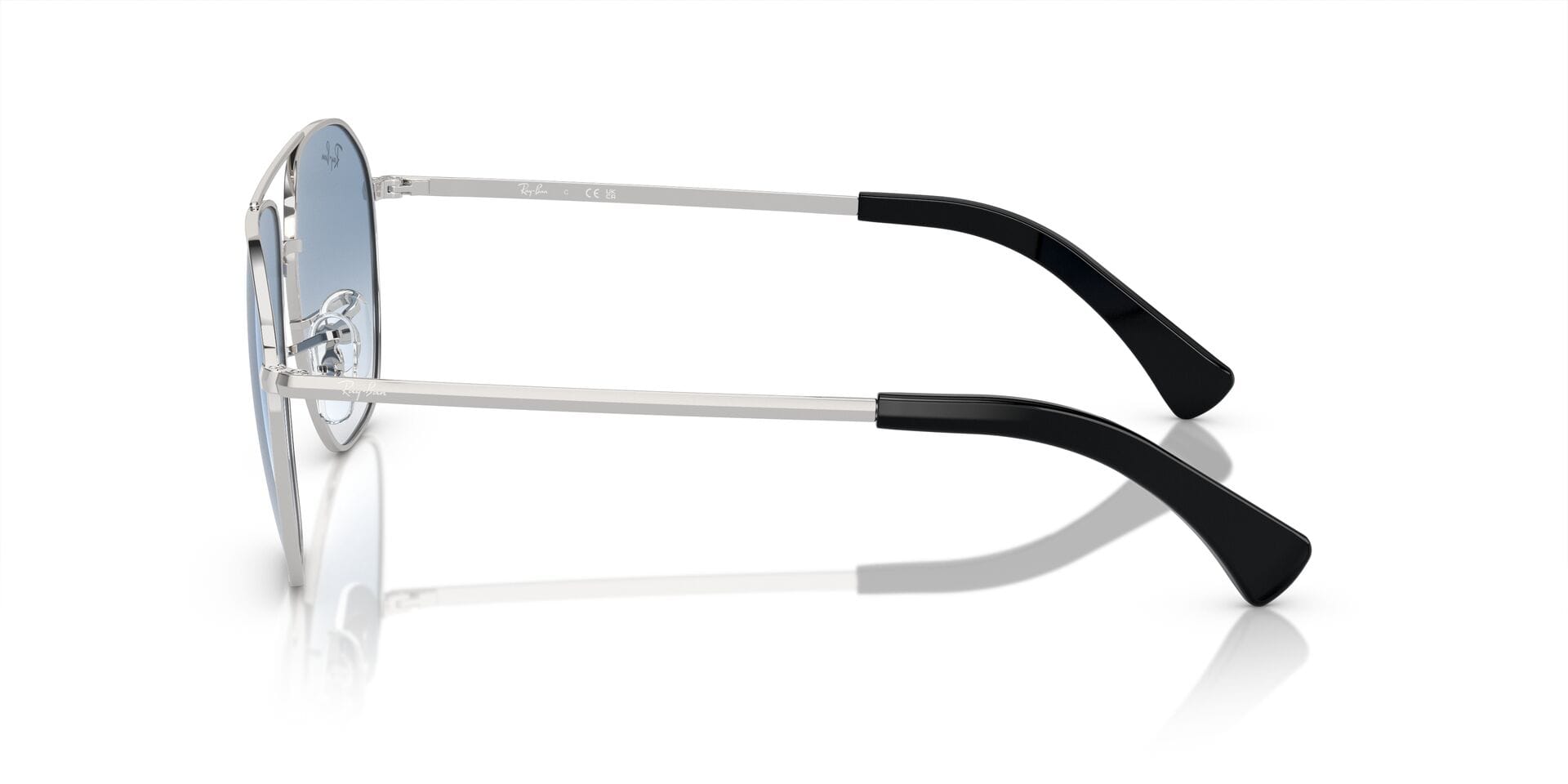 Rayban 0RB3723I Sunglass Silver Unisex Full Metal Sunglass — Silver frame — view 6