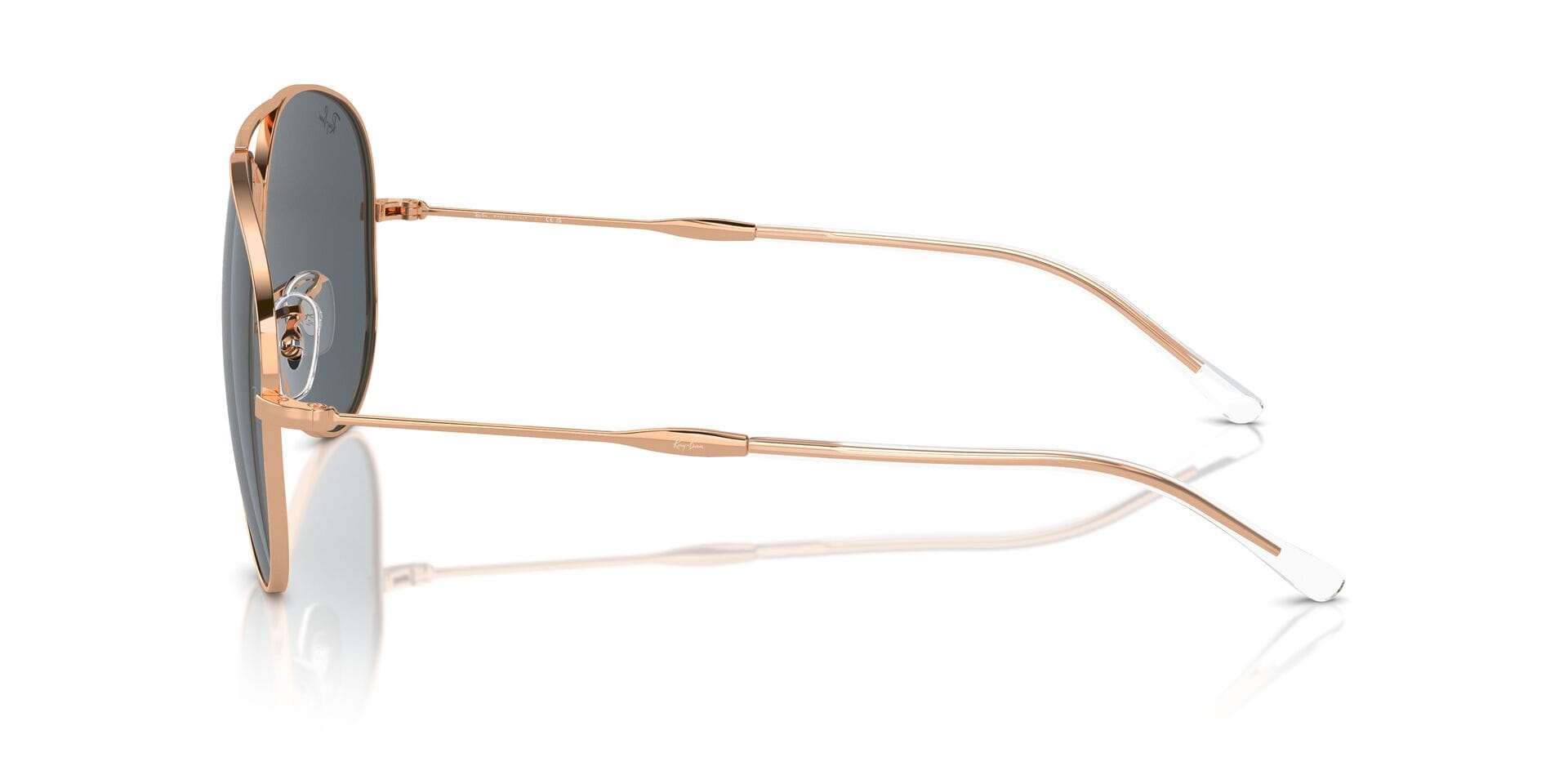 Rayban 0RB3825 Sunglass Rose Gold Unisex Full Metal Sunglass — Rose Gold frame — view 5