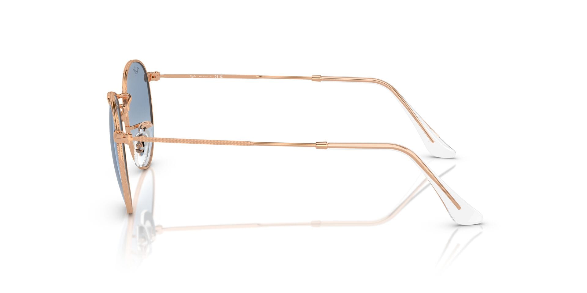 Rayban 0RB3447 Sunglass Rose Gold Male Full Metal Sunglass — Rose Gold frame — view 8