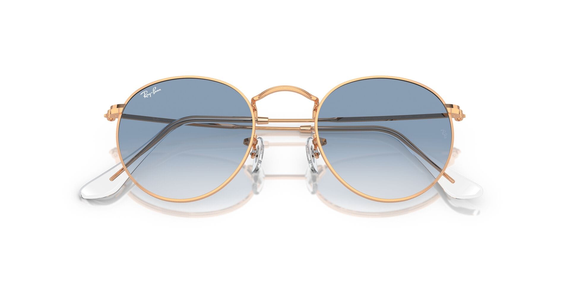 Rayban 0RB3447 Sunglass Rose Gold Male Full Metal Sunglass — Rose Gold frame — view 9