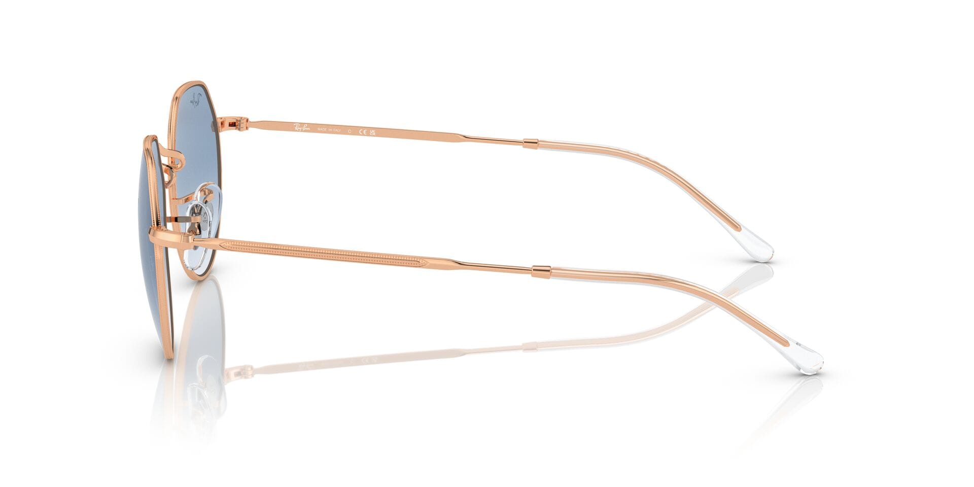 Rayban 0RB3565 Sunglass Rose Gold Unisex Full Metal Sunglass — Rose Gold frame — view 7
