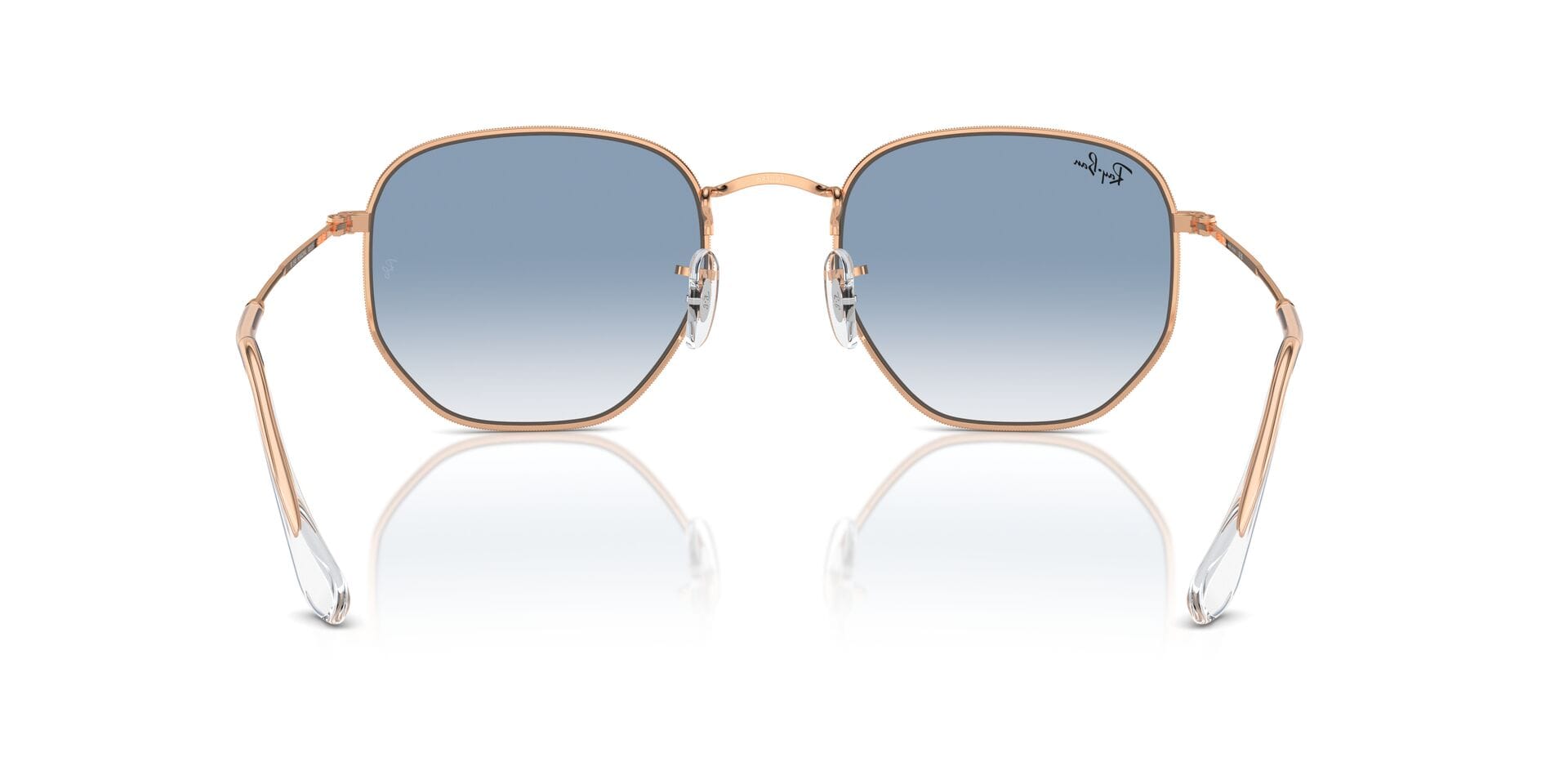 Rayban 0RB3548 Sunglass Rose Gold Unisex Full Metal Sunglass — Rose Gold frame — view 3