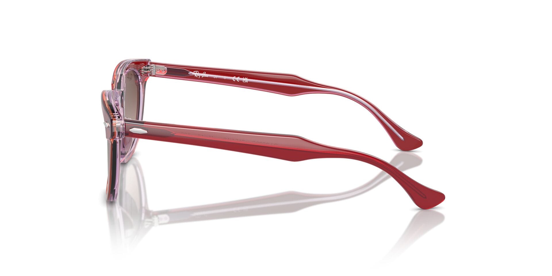 Rayban Junior 0RJ9098S Sunglass Red Kids Full Shell Sunglass — Red frame — view 5