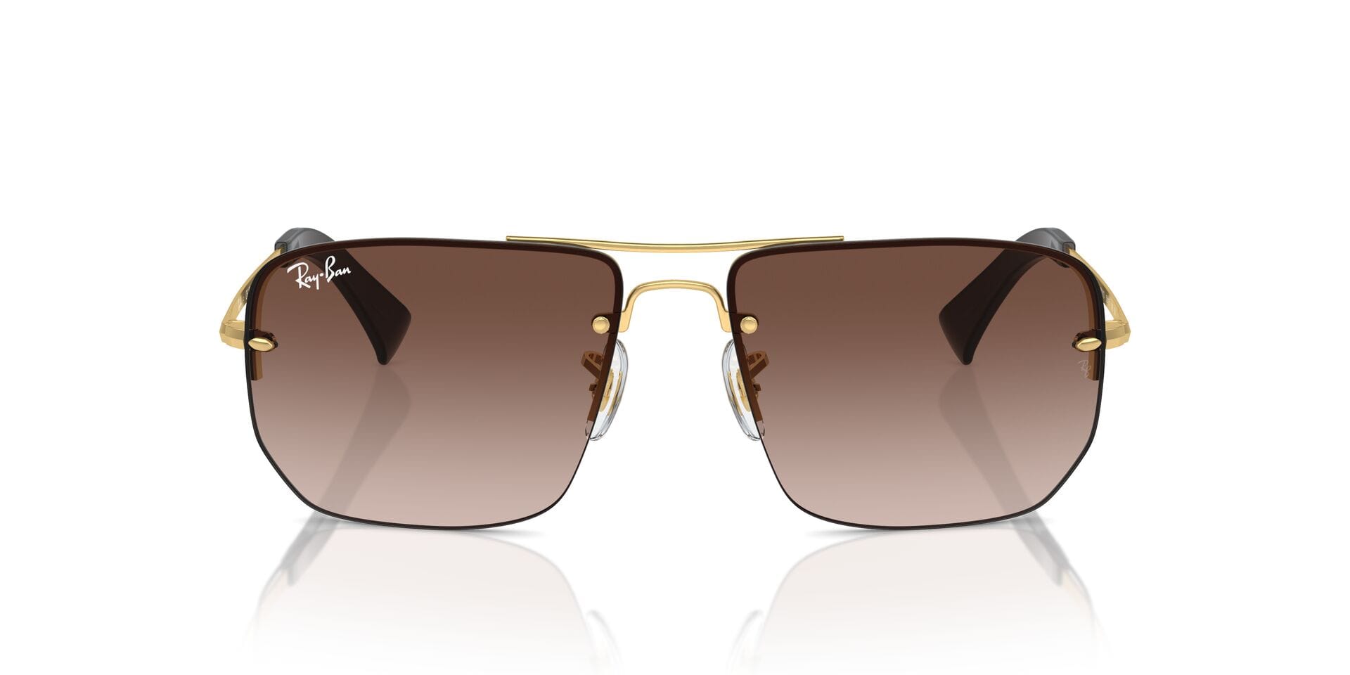 Rayban 0RB3738I Sunglass Gold Unisex RimLess Metal Sunglass — Gold frame — view 4