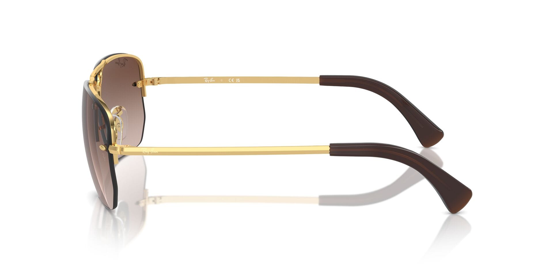 Rayban 0RB3738I Sunglass Gold Unisex RimLess Metal Sunglass — Gold frame — view 5