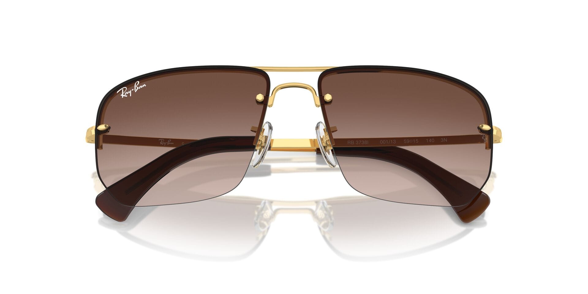 Rayban 0RB3738I Sunglass Gold Unisex RimLess Metal Sunglass — Gold frame — view 7