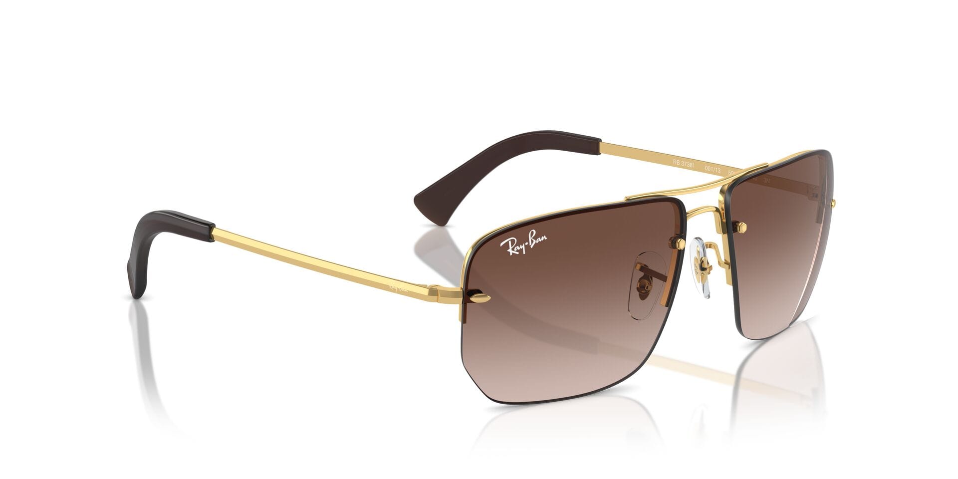 Rayban 0RB3738I Sunglass Gold Unisex RimLess Metal Sunglass — Gold frame — view 8