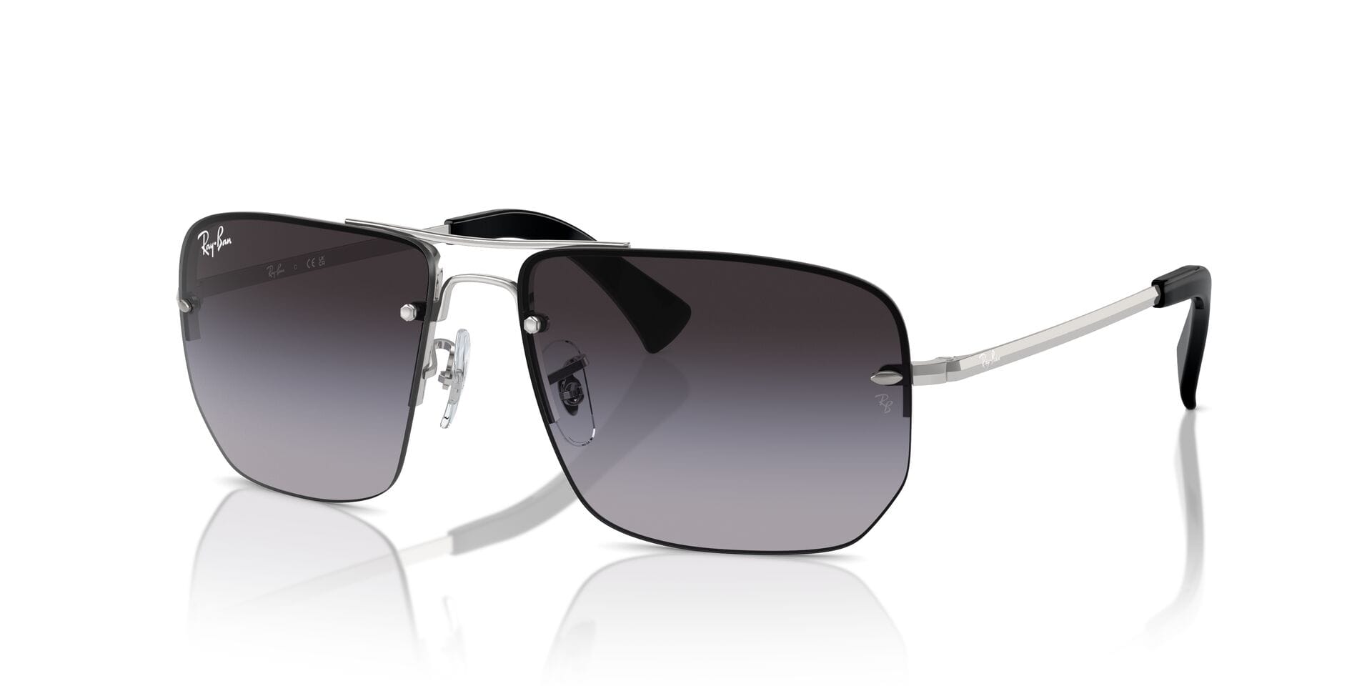 Rayban 0RB3738I Sunglass Silver Male RimLess Metal Sunglass — Silver frame — view 1