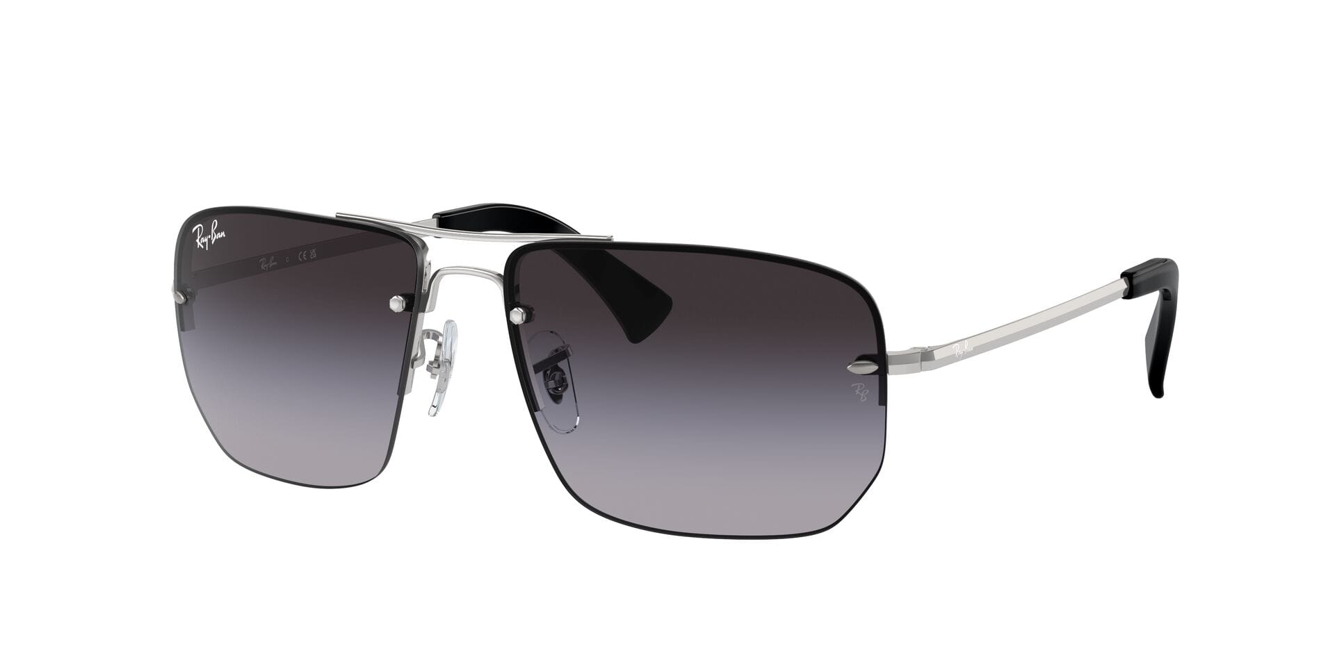 Rayban 0RB3738I Sunglass Silver Male RimLess Metal Sunglass — Silver frame — view 3