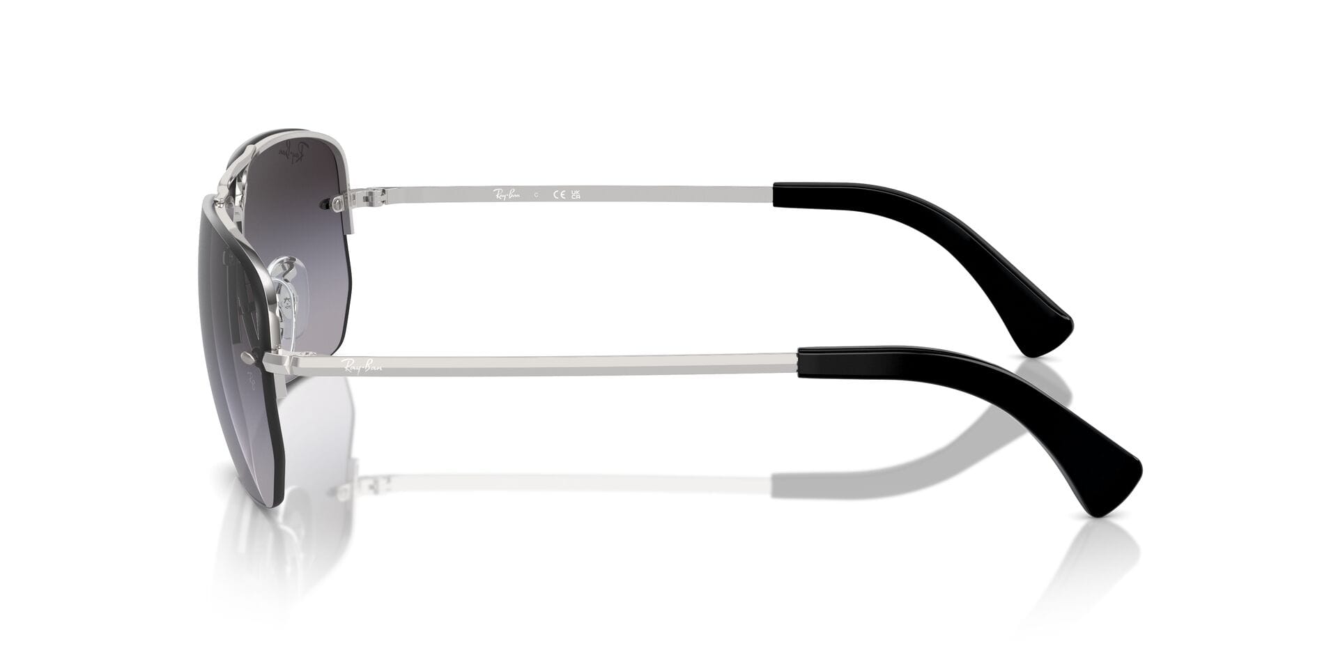 Rayban 0RB3738I Sunglass Silver Male RimLess Metal Sunglass — Silver frame — view 5
