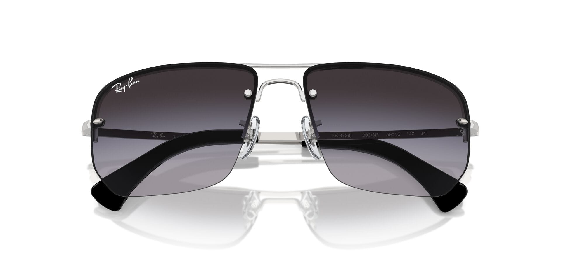Rayban 0RB3738I Sunglass Silver Male RimLess Metal Sunglass — Silver frame — view 7