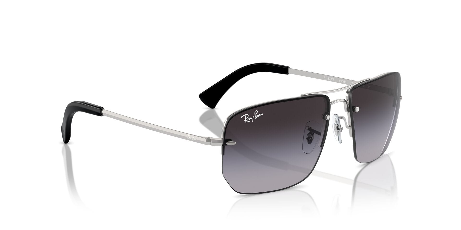 Rayban 0RB3738I Sunglass Silver Male RimLess Metal Sunglass — Silver frame — view 8