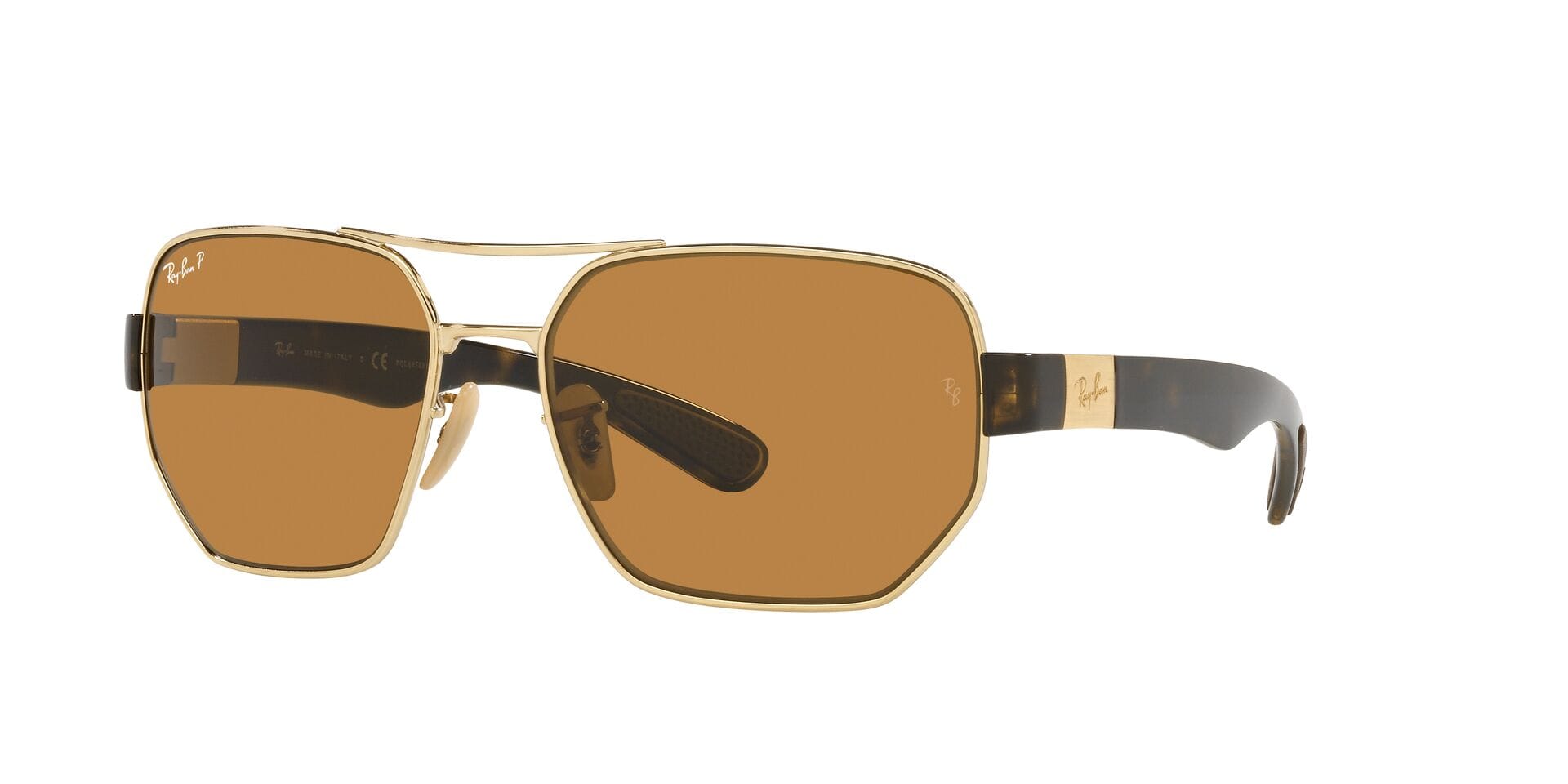 Rayban 0RB3672 Sunglass Gold Unisex Full Shell — Gun Metal frame