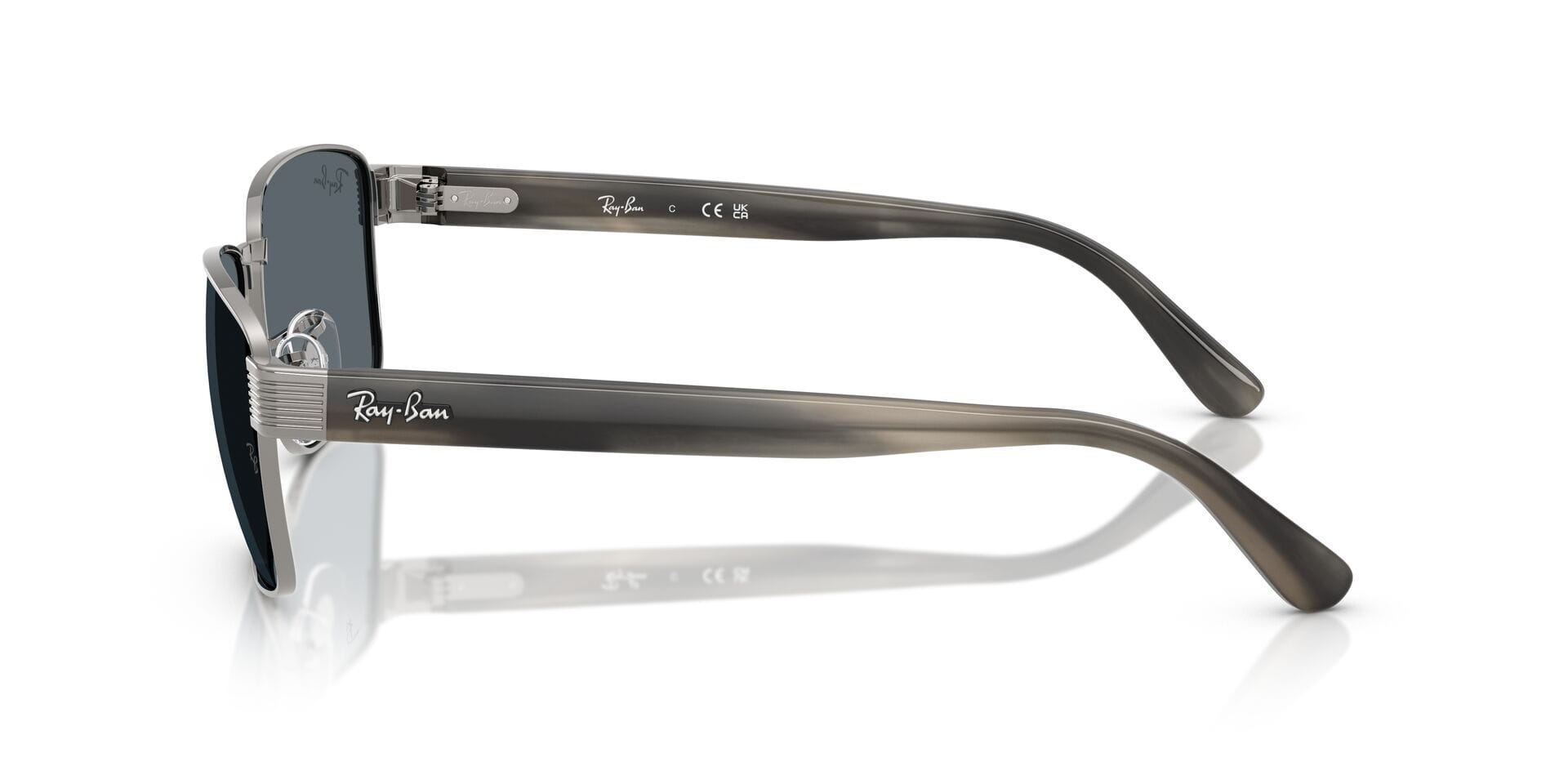 Rayban 0RB3750 Sunglass Gun Metal Unisex Full Shell Sunglass — Gun Metal frame — view 5