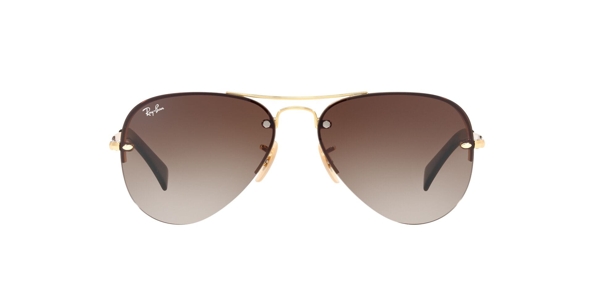 Rayban RB3449 Sunglass Gold Male RimLess Metal Sunglass — Gold frame — view 3