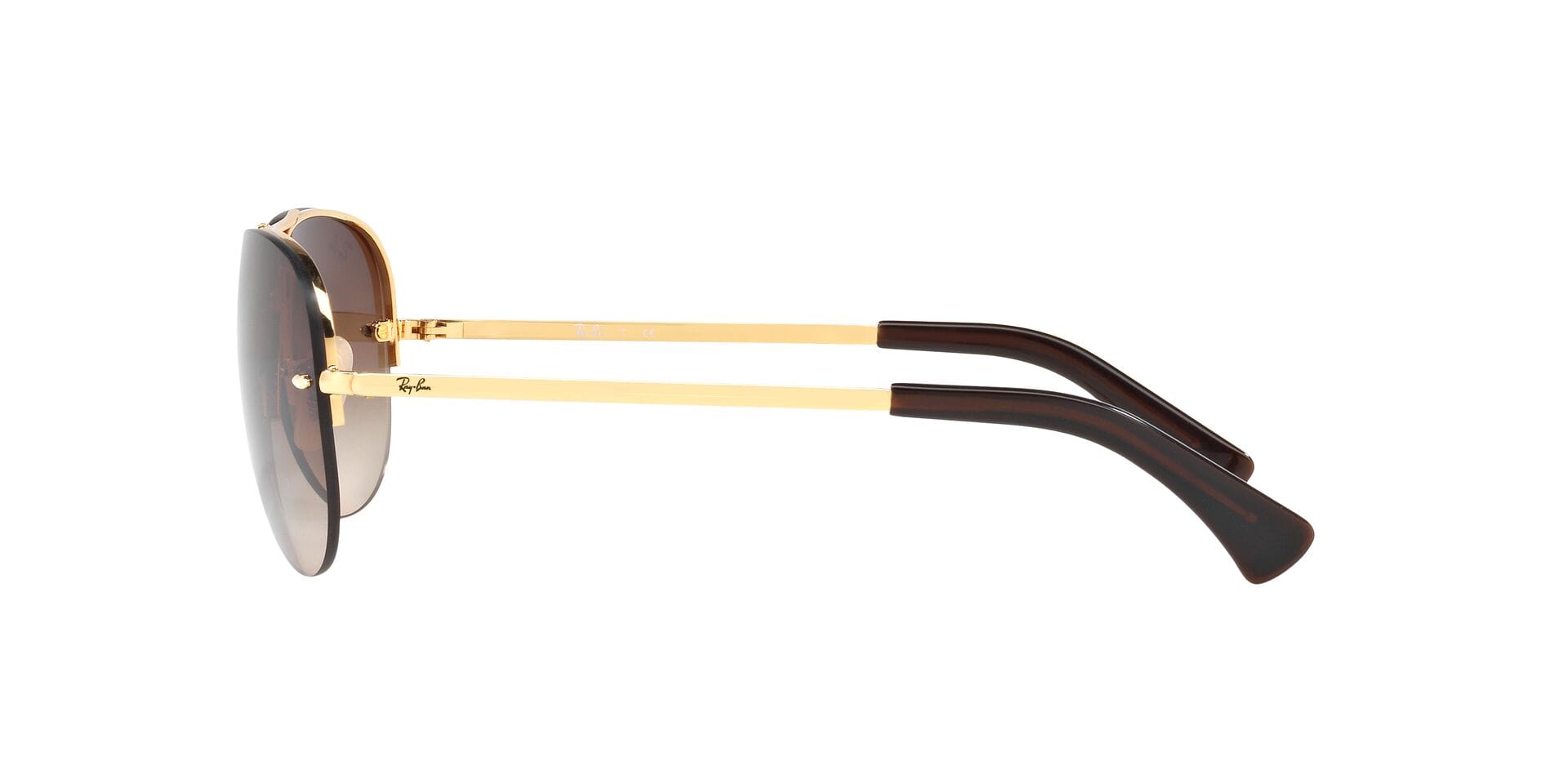Rayban RB3449 Sunglass Gold Male RimLess Metal Sunglass — Gold frame — view 6