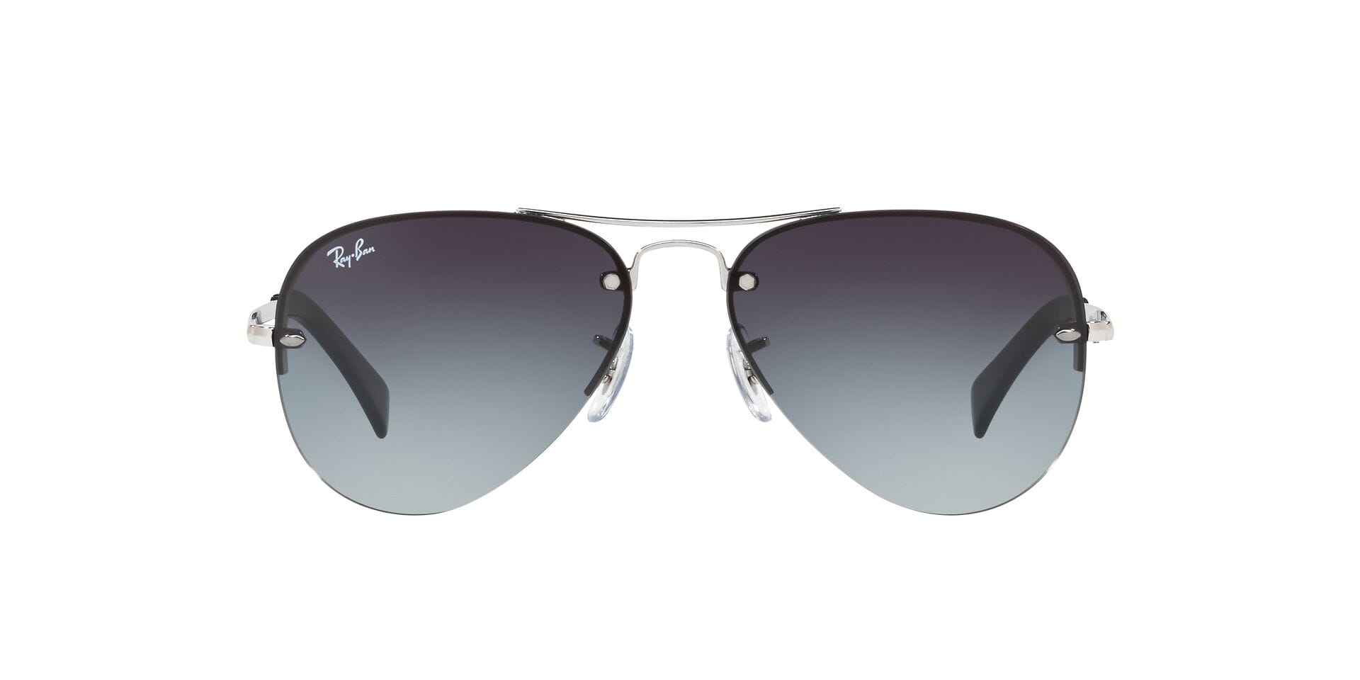 Rayban RB3449 Sunglass Silver Male RimLess Metal Sunglass — Silver frame — view 2