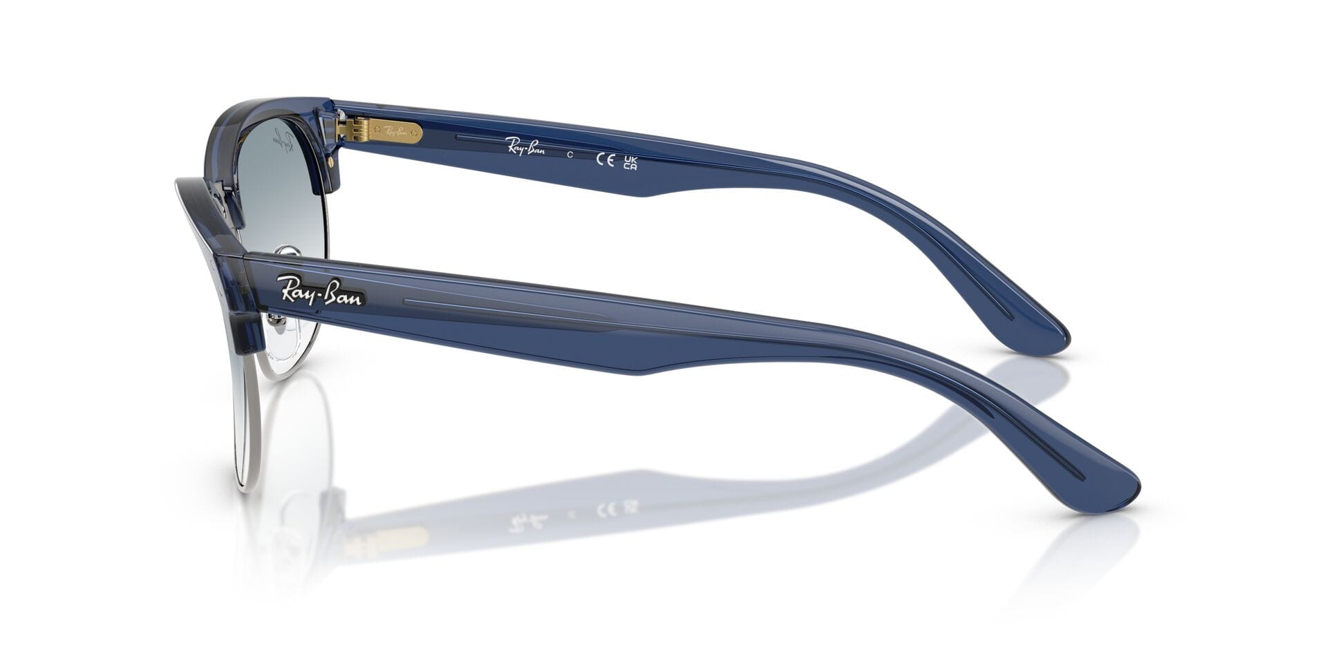 Rayban 0RBR0504S Sunglass Transparent Blue Male Full Shell Sunglass — Transparent Blue frame — view 3